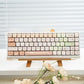 Close view of sculpted keycaps on the compact 68 key mechanical keyboard