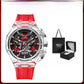 Sports watch held in hand for size and scale reference