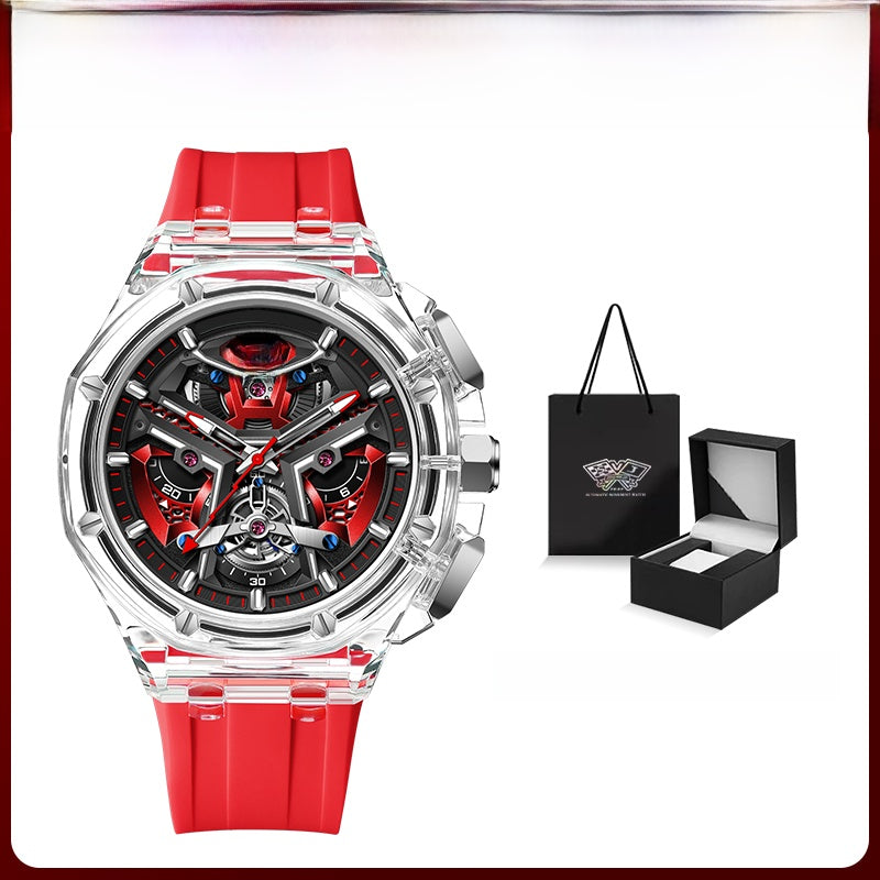 Sports watch held in hand for size and scale reference