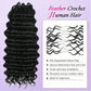Maker information panel for the feather crochet human hair with a strand shape diagram
