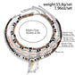 Maker measurement panel for the necklace set, 42 cm plus 7 cm strands and a 3.5 cm tooth pendant
