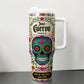 40oz tumbler sized to fit a car cup holder, with handle and PP straw lid