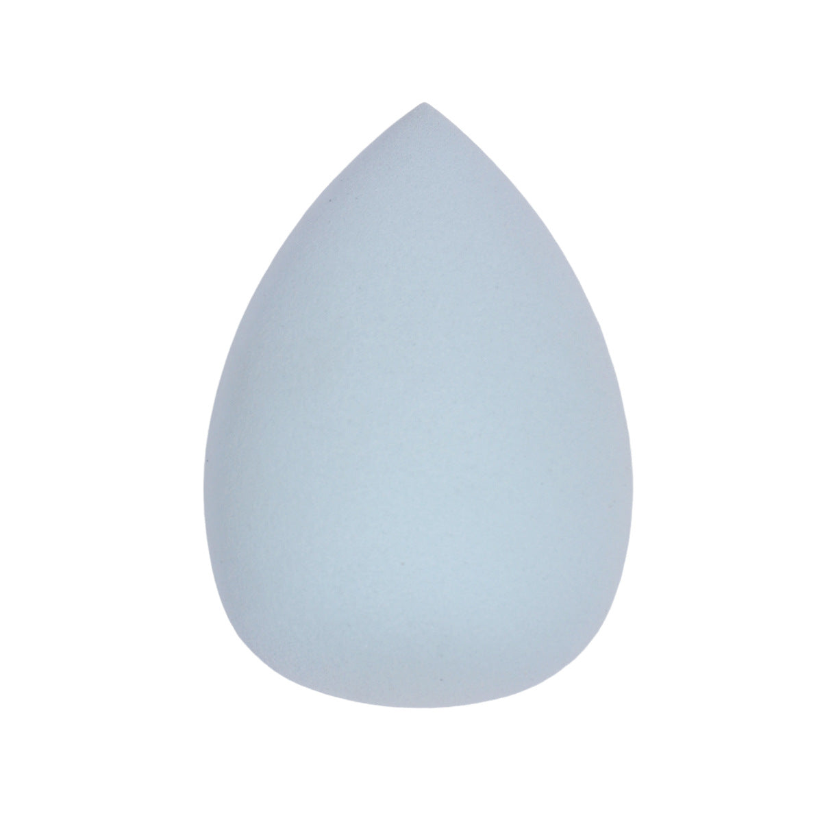 Velvet triangle powder puffs and round puffs beside teardrop foam makeup sponges