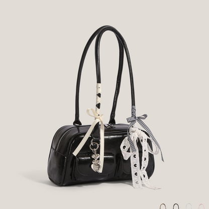 Tote Bag with Silk Scarf Pendant | front view product hero shot