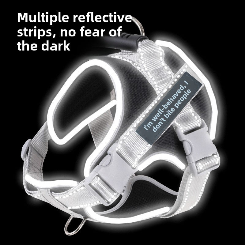Adjustable Reflective Dog Harness with Shock Absorption