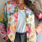 Vintage 3D Digital Print Cardigan Sweater for Women