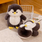 Dark gray plush penguin toy and a gray penguin slipper on a beige rug beside a wire basket, Gray Full-Heel EU 38-39