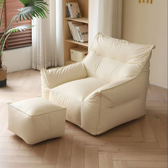 Lazy Bean Bag Armchair with High Back and Optional Footstool