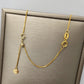 18K gold necklace extension chain shown from the side angle