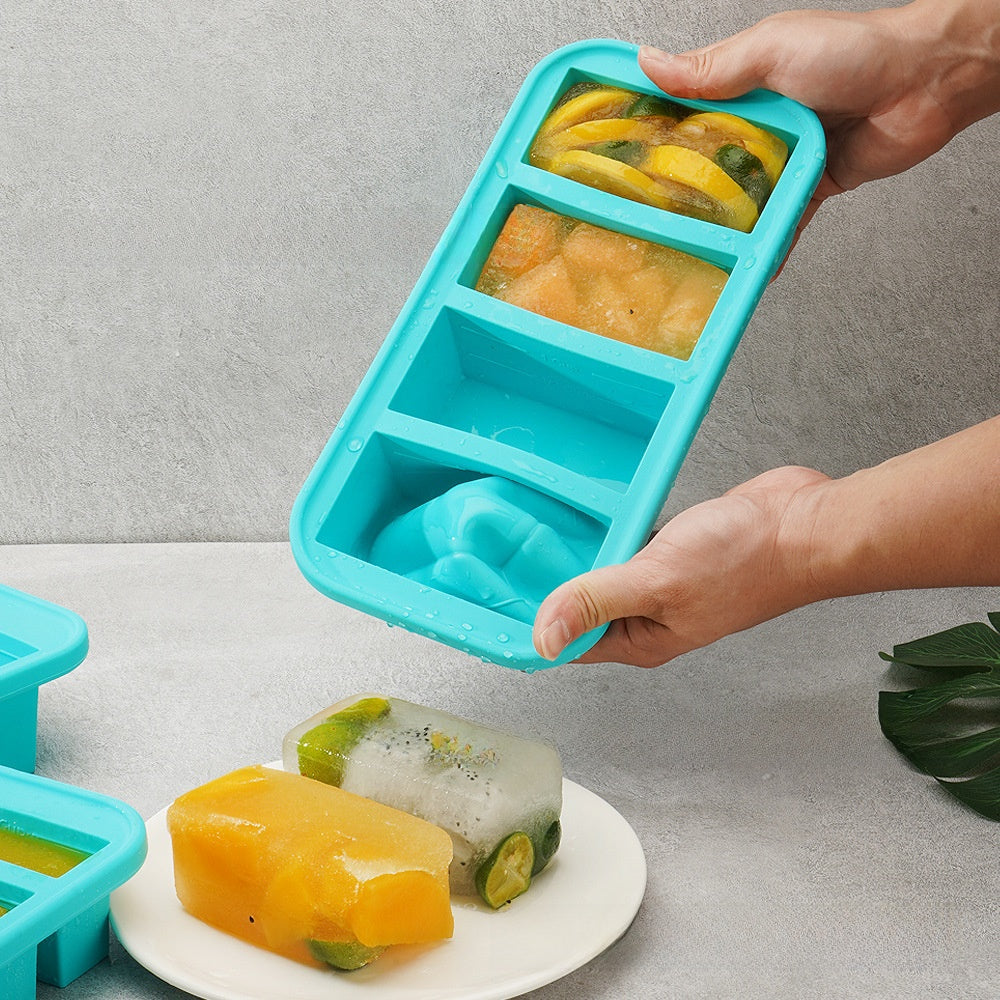 Flexible platinum silicone ice cube tray with a sphere mould for freezing ice cubes