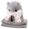 Gray hamster with melon seeds / 40cm pillow with hand in 1�1.7 m blanket