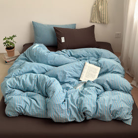 Pure Cotton Washed Yarn-Dyed Striped Bedding Set