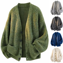 Men's V-neck knitted cardigan sweater
