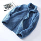 Front view of the double sided plush fleece jacket, full length zipper up to the stand collar