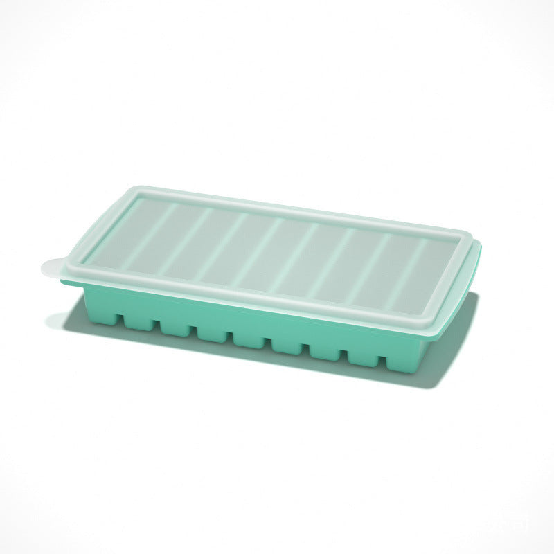 Flexible platinum silicone ice cube tray with a sphere mould for the home freezer
