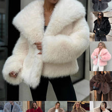Womens Vegan Fur Lapel Jacket