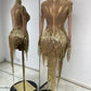 Rhinestone Mesh Sequin Performance Dress