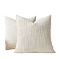 Decorative chenille throw pillow cover, plain dyed with a subtle woven grid texture across the front panel