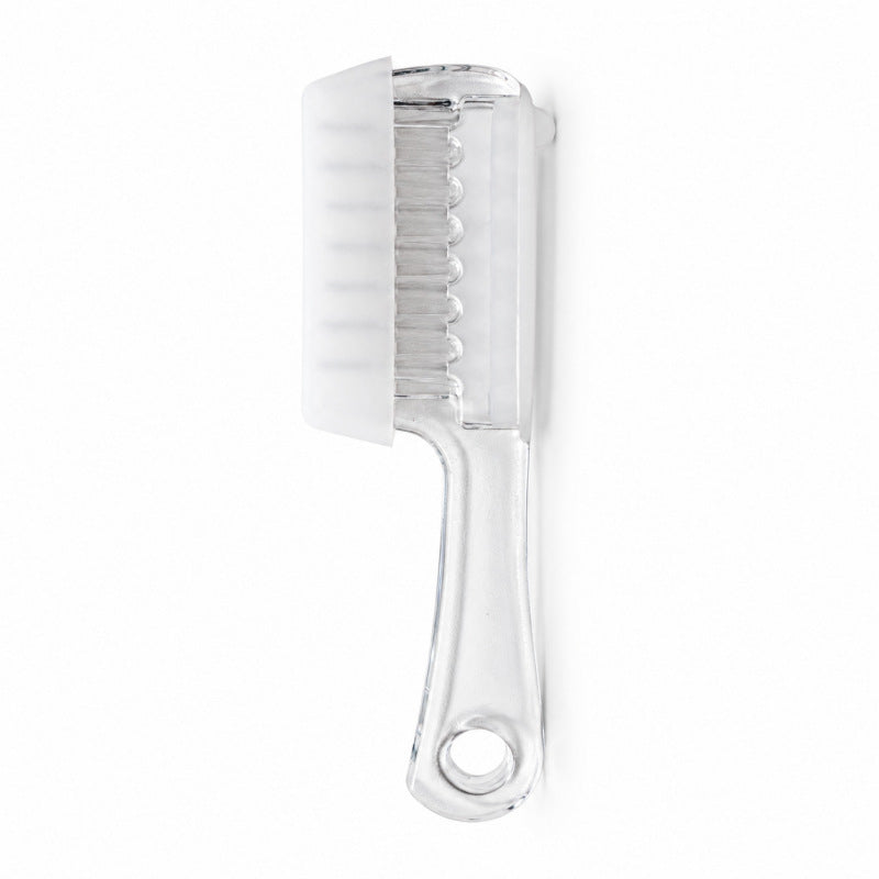 Transparent crystal massage comb with a silicone dust cover and heart shaped handle hole