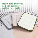 Quilted ice-silk pet cooling mat for dogs and cats shown flat from the front