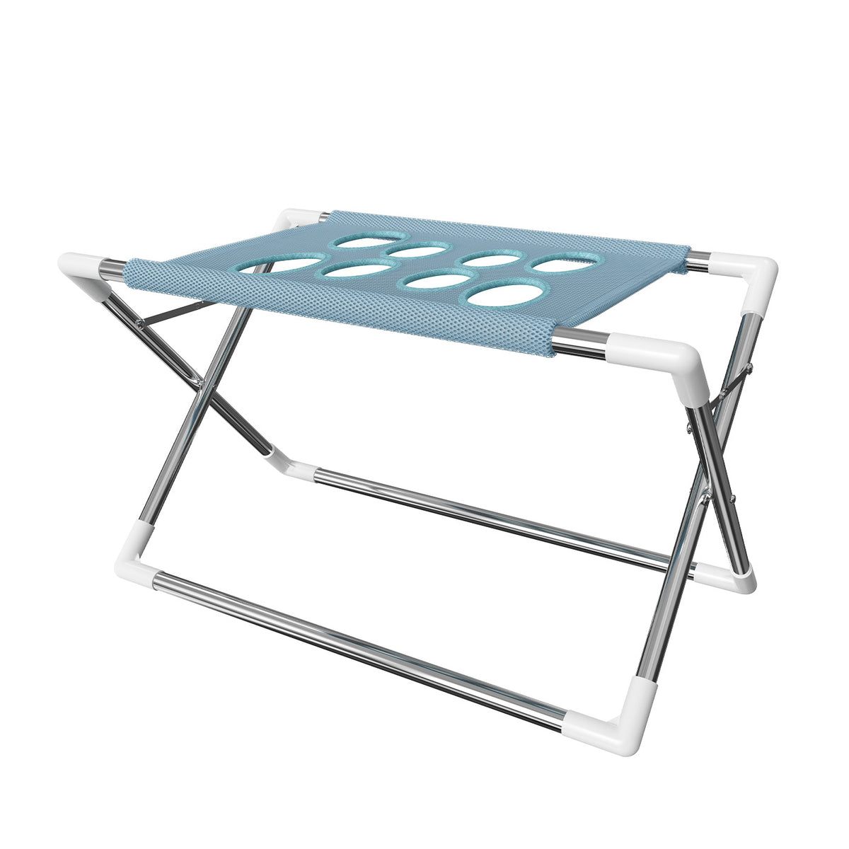 Foldable pet bathing stand, light blue folding bathing stand with mesh top