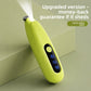 Gardenia white pet grooming trimmer with the front LED work light switched on near the blade