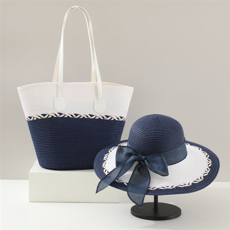 Bow Design Sun Hat and Bag Set | natural light lifestyle