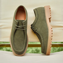 Men's Suede Casual Lace-Up Shoes, Lug Sole