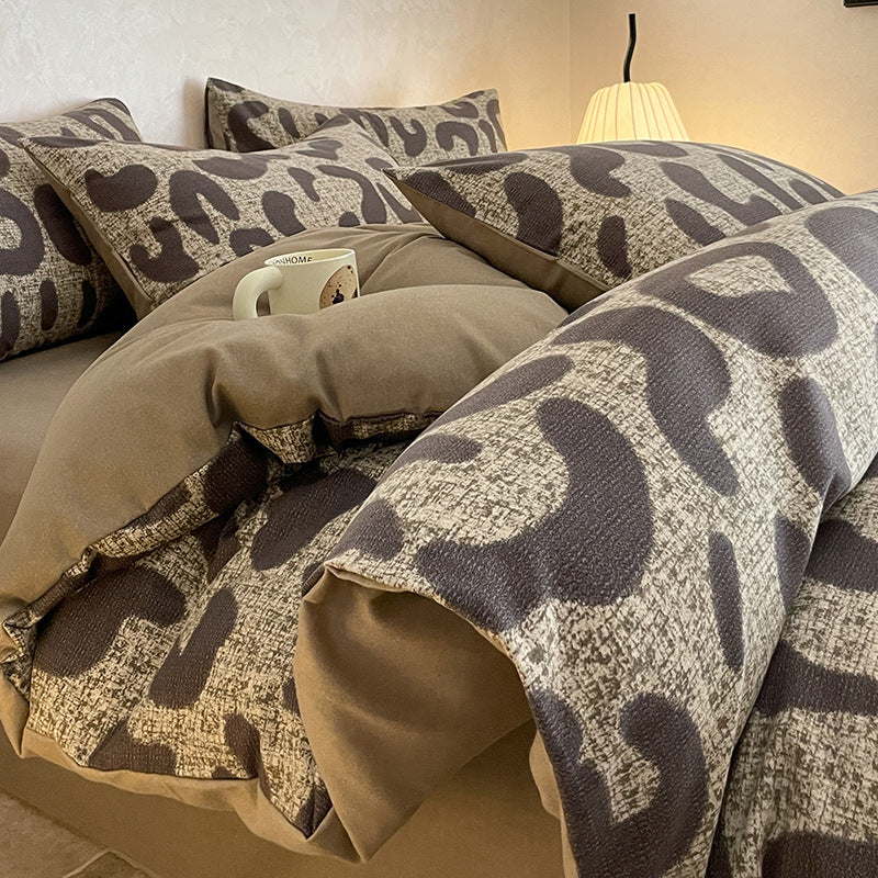 Brushed cotton bedding set floral pattern shown across cloth