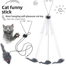 Adjustable Hanging Door Cat Teaser with Plush Mouse