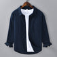 Mens Cotton and Linen Blend Long Sleeve Shirt