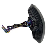 Rear scooter fender with glossy woven-texture plate and iridescent burnt titanium finish aluminum bracket