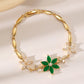 Zircon Gold Plated Leaf Design