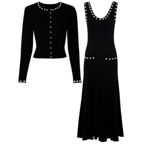 Elegant Knitted Women's Top And Dress Set Women's Sets