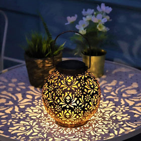Solar-Gartenprojektionslaterne Eisen Outdoor-Licht Terrasse Balkon