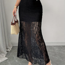 Floral Lace Fishtail Mermaid Maxi Skirt