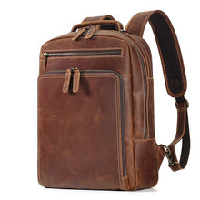 Retro Cowhide Leather Laptop Backpack