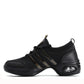Black Gold mesh dance sneaker with gold stripes and a heel air cushion, EU size 36 option