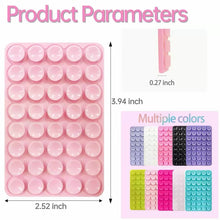 Double-Sided Silicone Suction Cup Pad for Phones, 40 Cups, 20 Colors