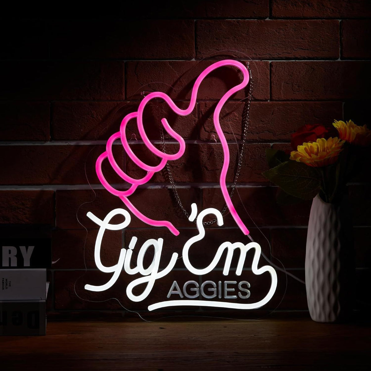LED neon wall light sign, full sign view