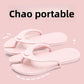 EVA thong travel slipper shown folded, the two halves held together by the strap stud