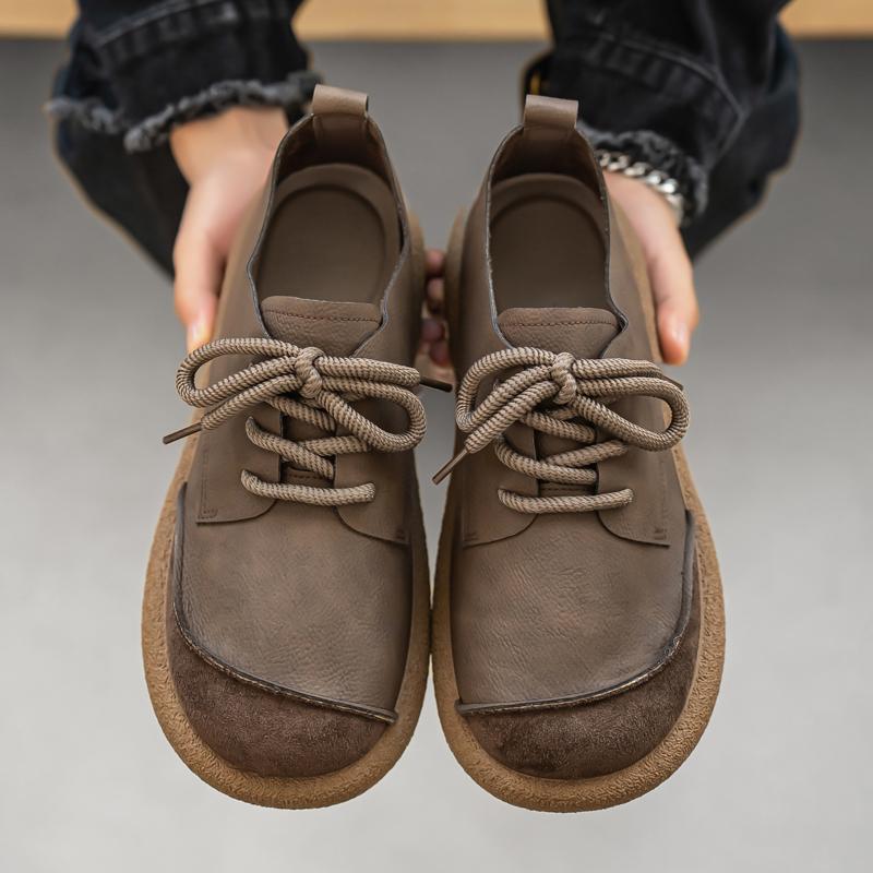 Mens Casual Leather Lace-Up Shoes