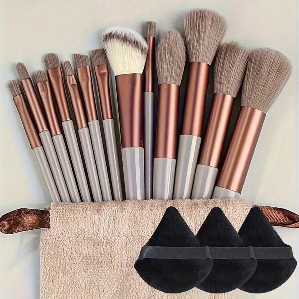 13 piece makeup brush set, beauty sponge included with the set