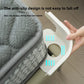 Side profile of the bed sheet holder showing the raised peg and non slip base
