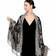 Cashew flower scarf-black and white