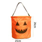 Unlit orange pumpkin party bag with a friendly smiling face and a 26 by 25 centimetre size note