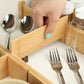 Retractable Bamboo Drawer Dividers Organizer