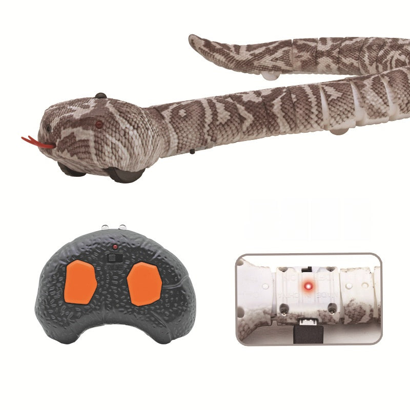 Remote control critter cat toy with a handset and a motion induction mode