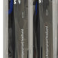 Five silicone sports sweatbands in gray, blue, red, purple, and white on a blue backdrop