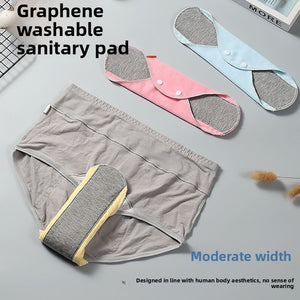 Washable sanitary pad shown unfolded with cotton top layer